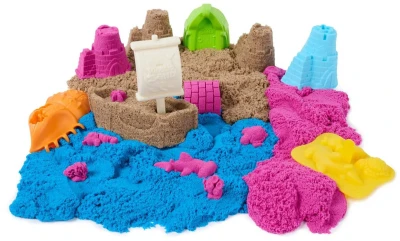 Spin Master Kinetic sand písčitá pláž kreativní set tekutý písek s nástroji