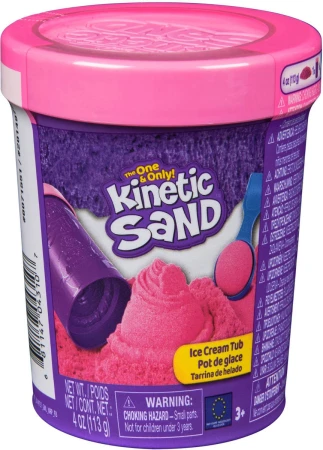 Spin Master Kinetic Sand tekutý písek zmrzlina s lopatkou v kelímku 3 barvy