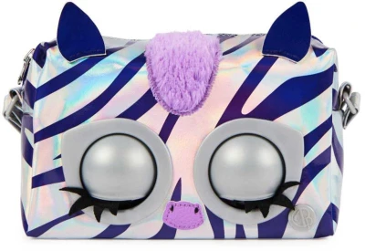 Spin Master Purse Pets interaktivní metalická kabelka Zebra mrká na baterie Zvuk