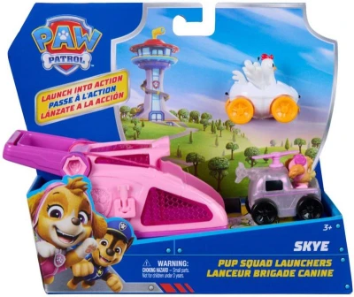 Spin Master Tlapková patrola set vystřelovací zařízení + 2 autíčka Skye