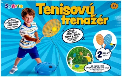 SPORTO Tenisový trenažér set 2 pálky s míčkem na provázku