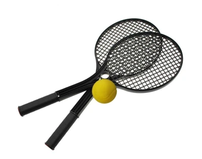 SPORTTEAM Líný tenis Set 3 černo-žlutá sada raket s míčkem