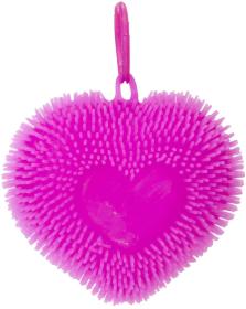 Srdce mačkací přívěsek s bodlinkami antistresový silikonový 6 barev