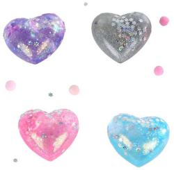 Srdce strečové antistresové mačkací s flitry a třpytkami 4 barvy