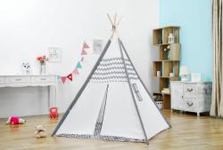 Stan dětský indiánské Teepee 120x120x150cm šedý s oknem