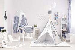 Stan dětský indiánské Teepee 120x120x150cm šedý s oknem