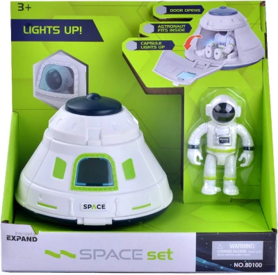 Stanice vesmírná herní set s kosmonautem na baterie Světlo plast