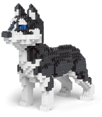 (stavebnice) 3D Pejsek Husky 17x15cm 940 dílků v krabici