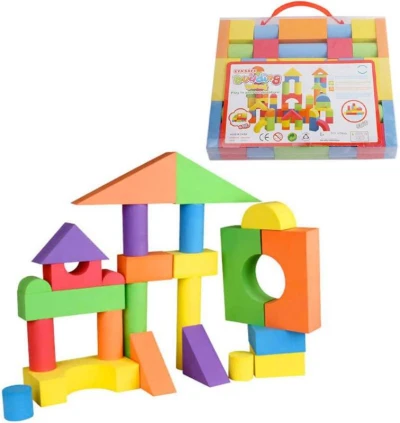 Stavebnice baby soft kostky barevné pěnové set 38ks pro miminko Stavebnice baby soft kostky barevné pěnové set 38ks pro miminko