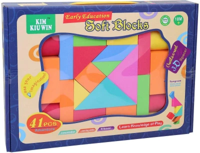 Stavebnice baby soft kostky barevné plastové set 41ks v krabici Stavebnice baby soft kostky barevné plastové set 41ks v krabici