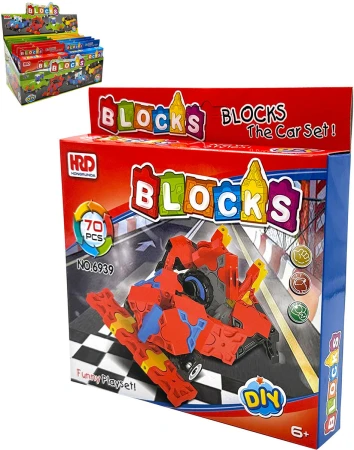 Stavebnice Blocks auto 60-70 dílků plastová stavebnice 4 druhy