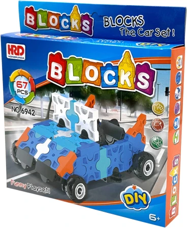 Stavebnice Blocks auto 60-70 dílků plastová stavebnice 4 druhy