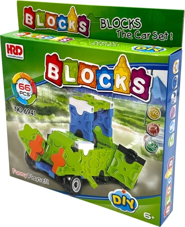 Stavebnice Blocks auto 60-70 dílků plastová stavebnice 4 druhy