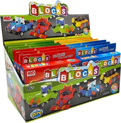 Stavebnice Blocks auto 60-70 dílků plastová stavebnice 4 druhy