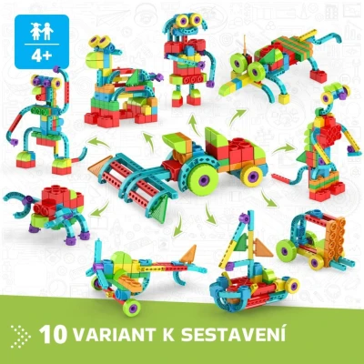 (stavebnice) Engino Qboidz Traktor 10 modelů 81 dílků skládačka 10v1
