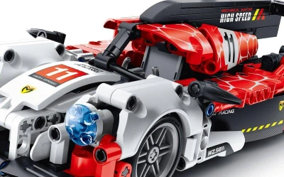 Stavebnice iM.MASTER Závodní auto zpětný chod 472 dílků plast