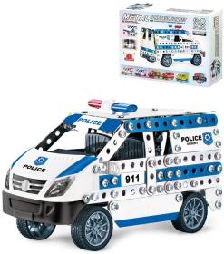 Stavebnice kovová auto policie šroubovací 314 dílků v krabici