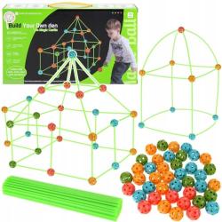 Stavebnice kreativní 3D skládačka s míčky a tyčinkami 128 dílků