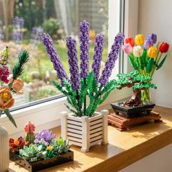 Stavebnice květy levandule v květináči, 1204 dílů