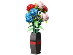 Stavebnice květy růže ve váze, 768 dílů Stavebnice květy růže ve váze, 768 dílů