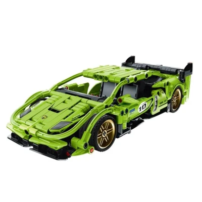 Stavebnice Lamborghini zelené na zpětné natažení 457 dílků