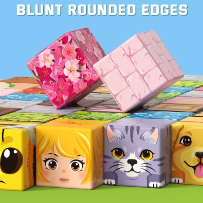 Stavebnice Magnet Cube Zone Růžový les 48 dílků magnetická
