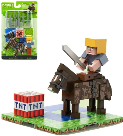 Stavebnice Magnet World 3D magnetická skádačka Bojovník a kůň Stavebnice Magnet World 3D magnetická skádačka Bojovník a kůň