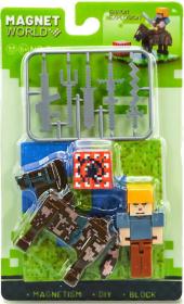 Stavebnice Magnet World 3D magnetická skádačka Bojovník a kůň