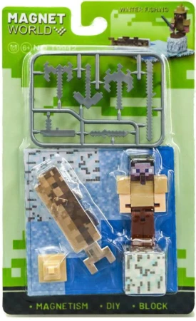 Stavebnice Magnet World 3D magnetická skádačka Rybář a rybka