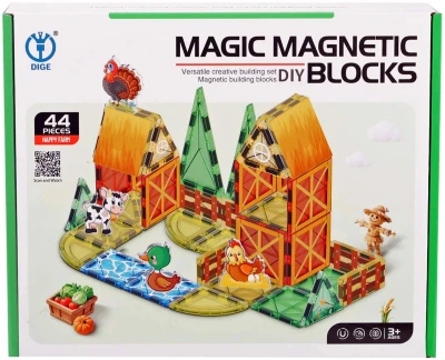 Stavebnice magnetická 44 dílků veselá frama skládačka 3D