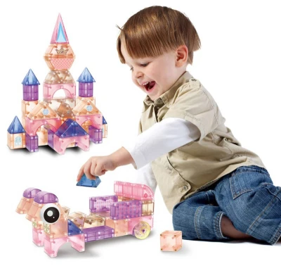 Stavebnice magnetická 66 dílků zámek princezna skládačka 3D