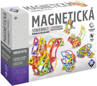 Stavebnice magnetická 89 dílků skládačka v krabici Stavebnice magnetická 89 dílků skládačka v krabici