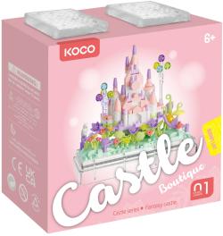Stavebnice mini KOCO Letní hrad 412 dílků v průhledném boxu plast