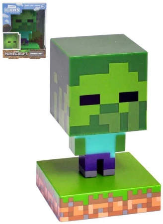 Stolná lampička Minecraft Zombie Icon Light 10cm na batérie LED Svetlo