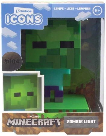 Stolní lampička Minecraft Zombie Icon Light 10cm na baterie LED Světlo