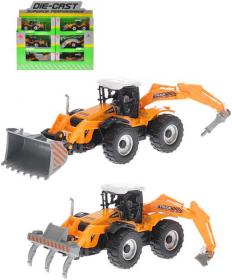 Stroj stavební žlutý 17cm na baterie zpětný chod Světlo Zvuk kov 6 druhů Stroj stavební žlutý 17cm na baterie zpětný chod Světlo Zvuk kov 6 druhů