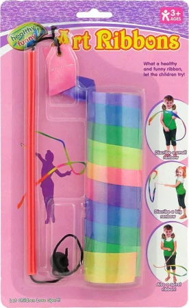Stuha dětská gymnastická duhová 121cm s hůlkou plast na kartě Stuha dětská gymnastická duhová 121cm s hůlkou plast na kartě