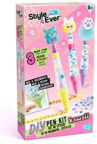 Style4Ever DIY Stylové pero s ozdobami set 2 pera + zvýrazňovač 2 druhy