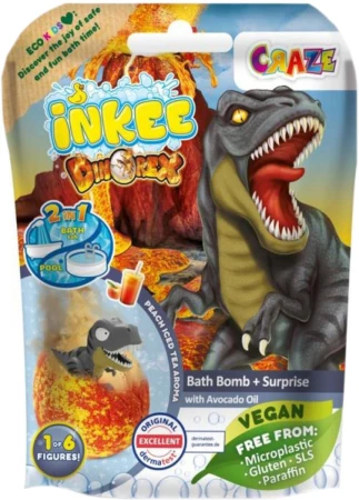 Šumivá bomba do vany s figurkou dinosaurus do vody s překvapením