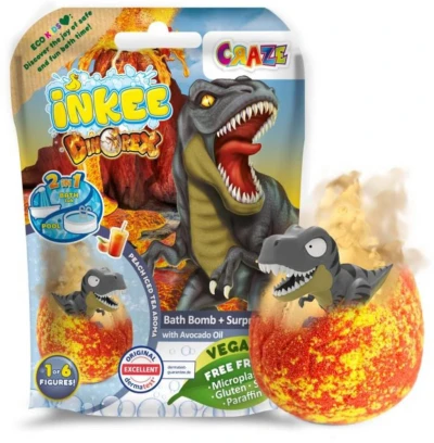 Šumivá bomba do vany s figurkou dinosaurus do vody s překvapením