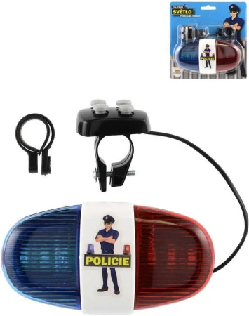 Světlo policejní 13x7cm doplněk na kolo na baterie Světlo Zvuk plast Světlo policejní 13x7cm doplněk na kolo na baterie Světlo Zvuk plast