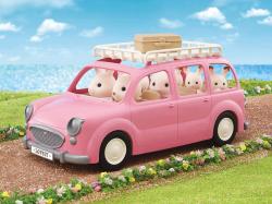 Sylvanian Families Auto Van růžové s nosičem herní set s doplňky plast