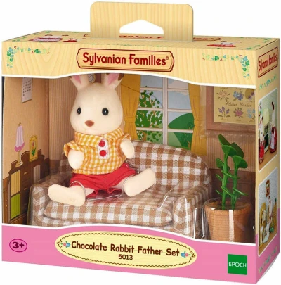 Sylvanian Families Chocolate taťka na pohovce herní set s doplňky