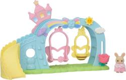 Sylvanian Families duhové houpačky set s figurkou králíka doplněk k herním sadám