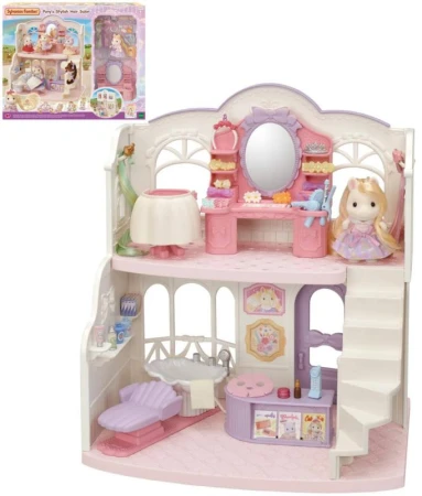 Sylvanian Families Kadernícky salón pre poníky herný set s poníkom Sally a doplnkami Sylvanian Families Kadernícky salón pre poníky herný set s poníkom Sally a doplnkami
