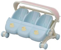 Sylvanian Families kočárek / autosedačka pro trojčata doplněk k herním sadám
