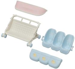 Sylvanian Families kočárek / autosedačka pro trojčata doplněk k herním sadám