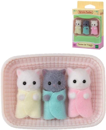Sylvanian Families Perské kočky trojčata v košíku set 3 figurky v krabici Sylvanian Families Perské kočky trojčata v košíku set 3 figurky v krabici