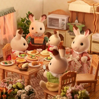 Sylvanian Families Rodina chocolate králíků nová set 4 figurky v krabici