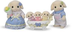 Sylvanian Families rodina Flora králíci s trojčaty set 5 figurek králičí rodinka